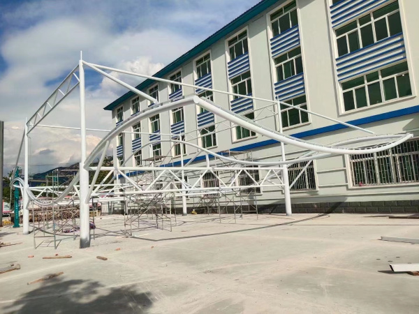 遼寧丹東耘墾集團膜結構景觀施工完成